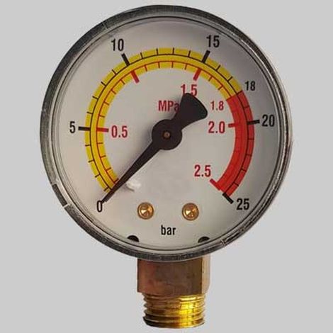 MANOMETRO Ø 50 ATTACCO RADIALE G 1/4 - Scala 0÷6 Bar