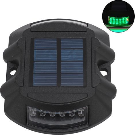 Borne solaire encastrable Toivize 6V/1.8W aluminium moulé vert noir IP68 robuste pour extérieur jardin allée (1/5)