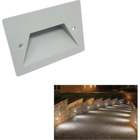 Faretto 3 W Led Luce Bianca Segnapasso Da Giardino Muro Scale Es49gf (1/3)