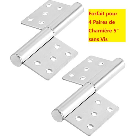 MINKUROW 4 Paia Cerniere Per Porte Da 5 Pollici Cerniere Per Porte Staccabili In Acciaio Inox Con Rotazione Di 360 Gradi Cerniere Per Mobili Silenzioso Pieghevoli (1/5)
