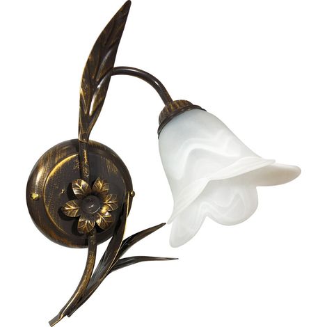 Applique 1xE14 Montatura Marrone Oro Vetro Spugnato Bianco E-Energy Amelia (1/2)