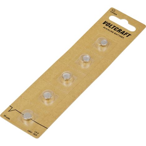 VOLTCRAFT Knopfzelle LR41 1.5 V 5 St. 35 mAh Alkali-Mangan AG3