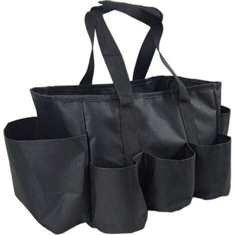 Sac fourre tout en tissu Oxford pour outils de jardinage avec poignée et sangle, panier de rangement robuste 600D pour le nettoyage, sac de rangement portable robuste avec plusieurs poches (1/5)