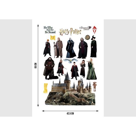 Sticker Harry Potter - tous les personnages et École de Poudlard - 1 planche 42,5 x 65 cm (1/5)
