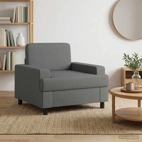 vidaXL Armchair Dark Grey Fabric (1/5)