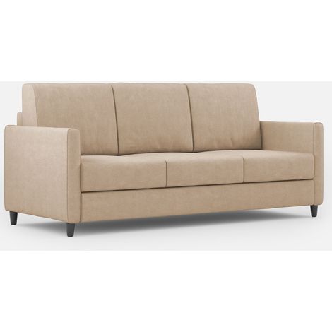 Canapé droit moderne italien tissu beige Korane - 3 tailles 198 cm-Taille 198 cm (1/5)