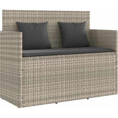 Maison Exclusive - Panca da Giardino con Cuscini Grigio Chiaro in Polyrattan
