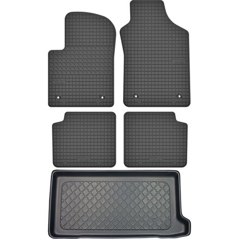 Fiat 500 Hatchback desde septiembre de 2007. Juego de alfombrillas de goma para coche + alfombrilla para maletero. (1/5)