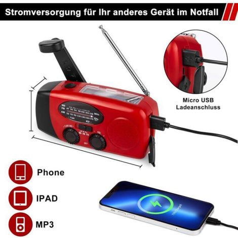 Radio Solaire Durgence Am Fm - Lampe De Poche 1 W - Alarme SOS - Portable Rechargeable - Pour Camping Et Situations Critiques - 1 Piece (1/4)