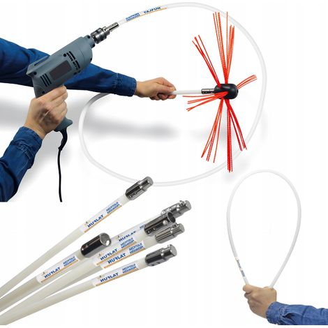 Juego de cepillos para limpieza de chimeneas para taladro Typhoon, 6 m (1/5)