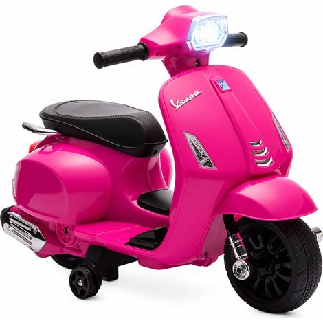 Moto électrique pour enfants de 2 à 4 ans avec batterie 6V, phare, klaxon et petites roues - Rose (1/5)