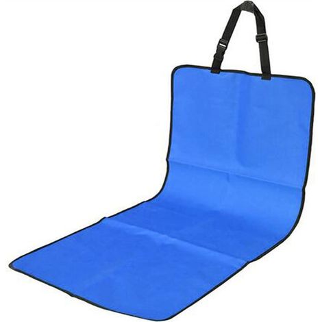 Housse de siège avant double passager - Imperméable - Pour animal domestique - Protection arrière - En similicuir - Pour chien et chat - Couleur : bleu (1/5)