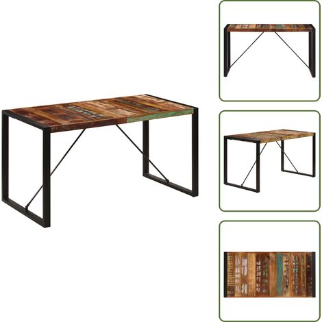 Esstisch 140x70x75 cm Altholz Massiv - Holztisch - Esstisch - Altholztisch - Antiktisch - Landhaus Stil (1/5)