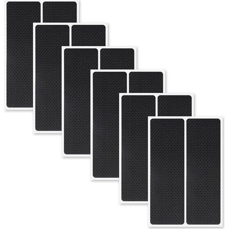 12 patins antidérapants auto-adhésifs - 14 x 5 cm - Caoutchouc - Découpables - Rectangulaires - Pieds de meubles et de chaises (5 mm) (1/5)