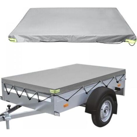[NON UTILIZZATO] Telone piatto per rimorchio - 214x122x10 cm - 420D - Antipolvere - Per rimorchi fino a 750 kg - Grigio