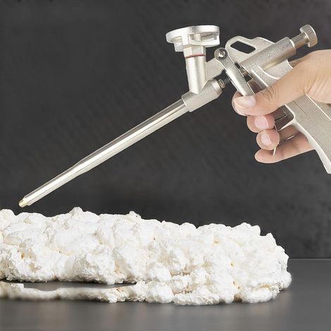 (1pièces or)Pistolet à Mousse, Pistolet à Mousse Polyuréthane Calfeutrage Bâtiment, Métal Pu Robuste En Mousse Expansible Pistolet à Mousse Pour Le Calfeutrage, Le Remplissage, l'Étanchéité (1/4)