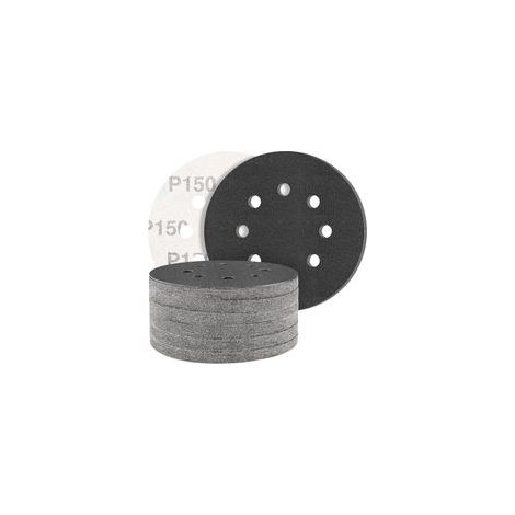 Lot de 10 feuilles de papier abrasif en carbure de silicium 125 mm grain 150 professionnel 125 rond 8 trous humide et sec Idéal pour les voitures métalliques (1/5)