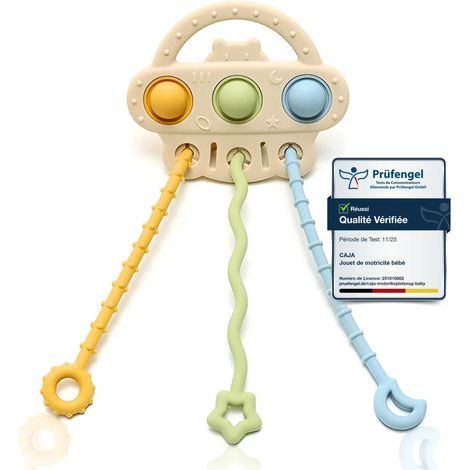 Babyspielzeug, Sinnesspielzeug, fördert die motorische Entwicklung. Aus Silikon, BPA-frei. Ideal für unterwegs im Auto, Flugzeug und Kinderwagen. Fördert die motorischen Fähigkeiten. (1/5)