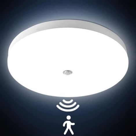 Plafonnier LED avec detecteur de mouvement 12W Plafond LED Rond Ultra-mince Lampe Imperméable IP54 Luminaire -Ø22cm 230V (1/4)