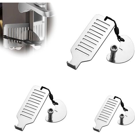 3 Pièces Serrure Porte Chambre, Serrure de Porte Aucun Perçage Requis, Serrure Porte Interieure Portable, Adapté à L'appartement, aux Voyages et à L'hôtel (1/5)