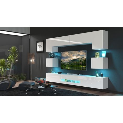 Ensemble meuble TV NEXT 1 BESTA DAN1-17W-HG21-1B blanc brillant 256 cm (1/2)