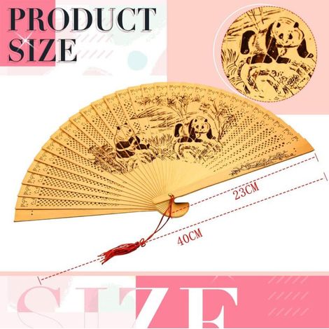 Ventilateur à main, ventilateur à main pliable de style chinois avec glands pour décoration murale de danse et fêtes de jardin (1/4)
