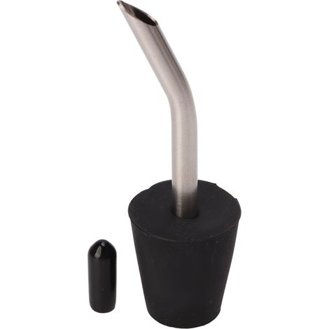 Bec verseur en acier inoxydable noir, accessoire de rechange avec extension et capuchon anti-poussière pour bouteilles de café et d'alcool.