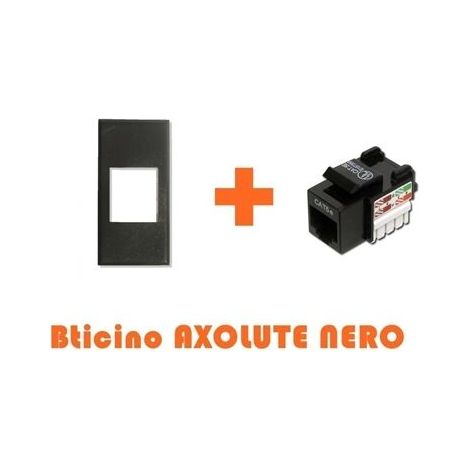 Presa di rete Lan CAT.5e utp tipo Bticino axolute nero grigio scuro RJ45 small