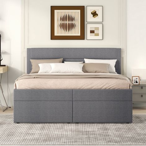 Letto matrimoniale contenitore 140x200 in legno OKMYHOME (1/5)