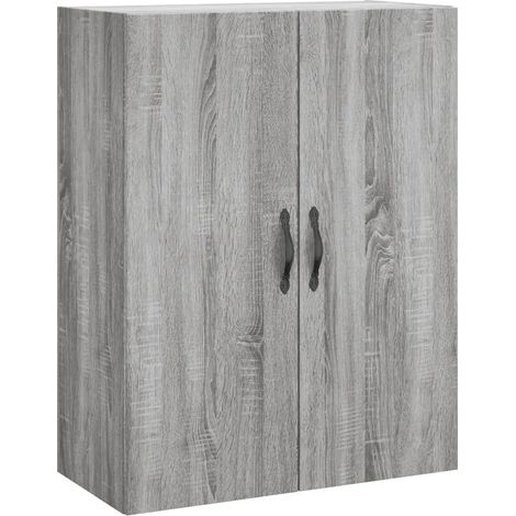 Elegante pensile di design con vano contenitore 69,5 x 34 x 90 cm realizzato in legno composito grigio 020049294