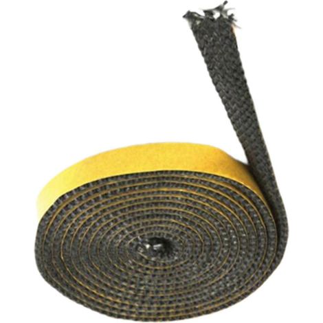 Joint d'étanchéité pour poêle à bois ruban gris corde en fibre de verre haute densité - 3 mm x 15 mm x 25 m (1/5)