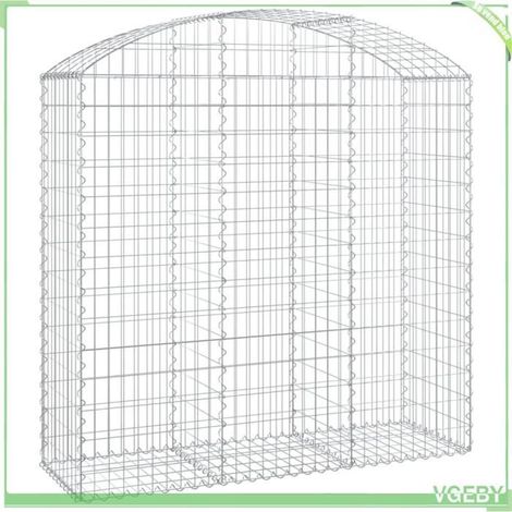 Panier de gabions arqué - FAFEICY - 153457 - 150x50x140/160 cm - Fer galvanisé - Fil 3,5 mm (1/4)