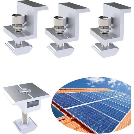 4pcs Solarpanel Halterung Endklemme Kit,Solar Endklemme, Solarpanel für Modulhöhe, Befestigung Solarmodul Für Solarpanel zur Montage von Photovoltaik(30mm) (1/5)