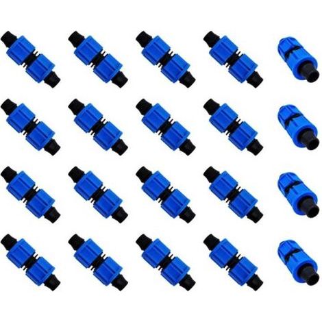 20 Verbinder für Tropfbewässerung, landwirtschaftliches Bewässerungswerkzeug, blauer Verbinder, Universalverbinder, Tropfbewässerungsschlauch-Verbinderset (16 mm) (1/5)