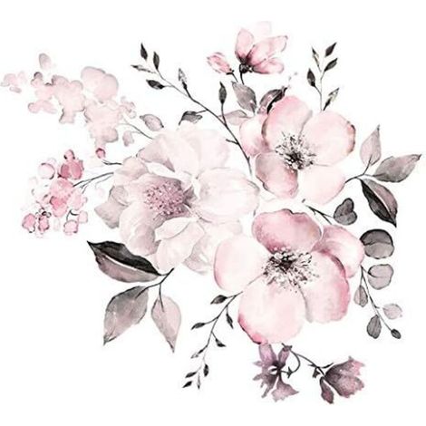 Pivoine Rose Vintage Sticker Mural Vinyle Peler Et Coller Pivoines Amovibles Autocollant Pépinière Décor Fille Fleur Art Décor À La Maison (1/4)