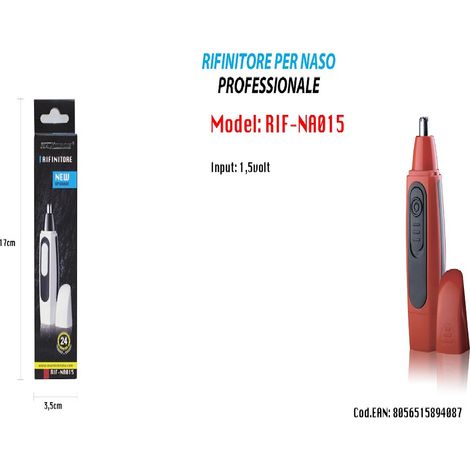 TrAdE Shop Traesio - Rasoio Rifinitore Di Precisione Per Peli Naso Orecchie Professionale Rif-na015 -