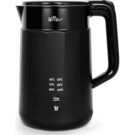 Bouilloire électrique 1800W-2200W 1.7L 45 ° C  100 ° C Bouilloire avec 6 contrôles de température, Fonction d'arrêt automatique et de maintien au chaud, Acier inoxydable 304, Protection à sec (1/5)