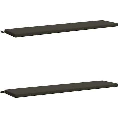 Coussins de banc 2 pièces SOEST 2 pc 100 % polyester Anthracite vidaXL