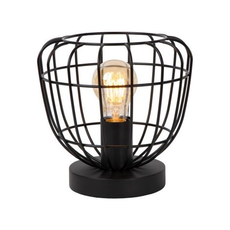 Lampe de table Filox noire métal filaire E27 Lucide