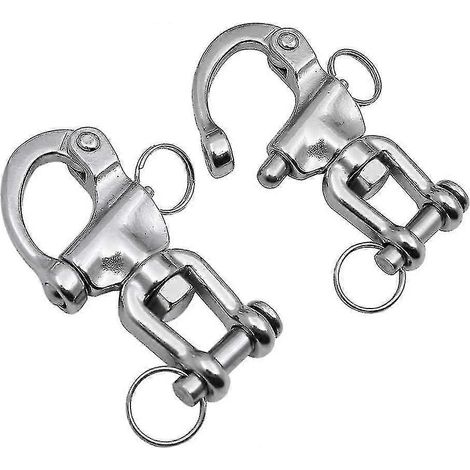 Mousqueton à ressort, 2 pièces, en acier inoxydable, mousqueton à ressort à dégagement rapide pour bateau, mousqueton à ressort rotatif pour voilier Spinna (1/4)