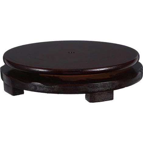 Support pour plantes en bois brun, rotatif, lot de 2, base piédestal chinoise (1/5)