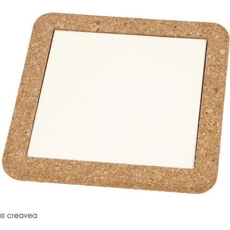 Dessous de plat en liège et en céramique - 15 x 15 cm - 2 pcs