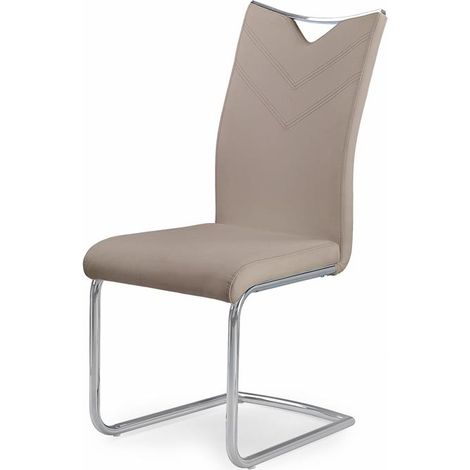Chaise design métal et éco-cuir Octavia - Marron