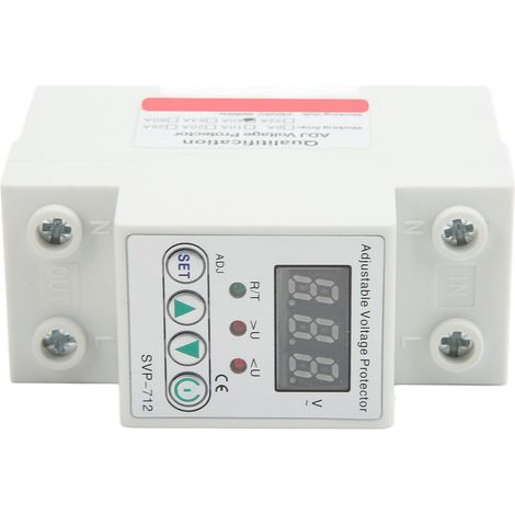 Dispositif de protection contre les surtensions et les sous-tensions, avec temporisation réglable et réarmement automatique, 220 V (1/5)