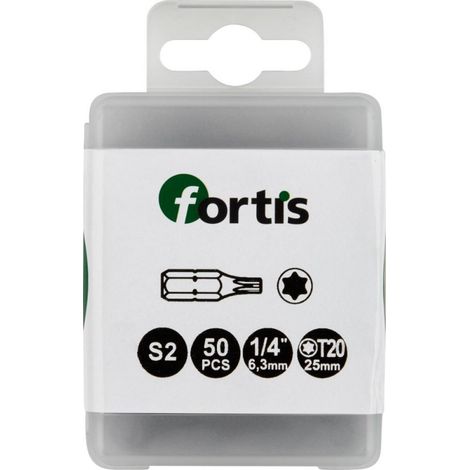Bit Tip 1/4 Din3126 C63 Tx20 50Er Pacchetto Fortis