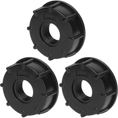 Adaptateur de vidange pour citerne IBC, raccord fileté grossier en plastique, 3 pièces, diamètre intérieur 60mm, connexion tuyau G3/4 (1/5)