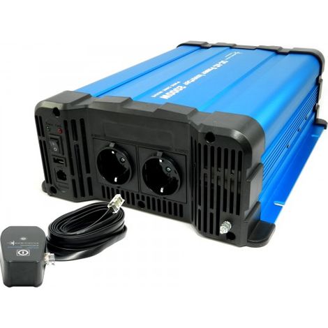 Spannungswandler FS2000DR 24V 2000 Watt reiner Sinus BLAU Inverter Fernbedienung optional Mit Kabelfernbedienung CR80 (1/5)