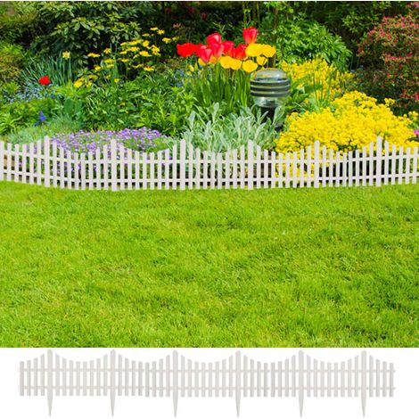 vidaXL Bordure de pelouse Blanc 17 pcs / 10 m (1/5)