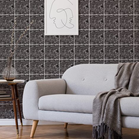 Sticker Mural Carrelage adhésif Cuisine Salle de Bain - 30 Stickers Carreaux DE Ciment TERRAZZO - 30 stickers 15x15cm (1/5)