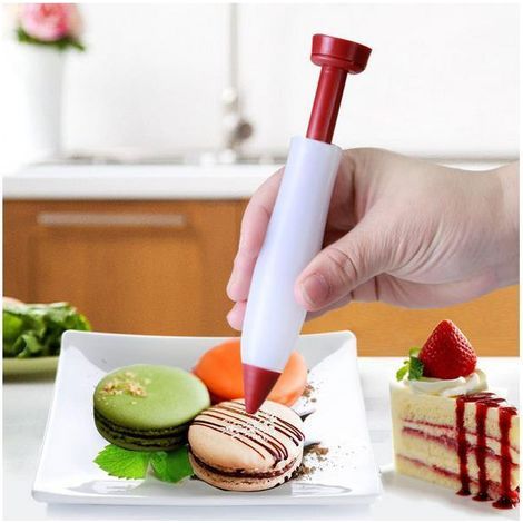 LAN Tortenschrift-Rahmen-Blumenstift, lebensmittelechter Silikon-Schokoladensoßenstift, Backwerkzeug, Melkstift (1/5)